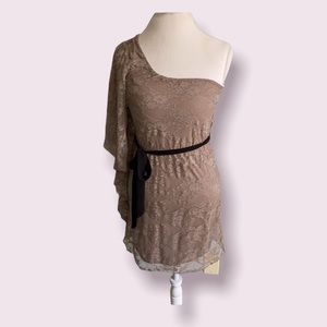 -3/$10- Tan Lily Rose One Shoulder dress